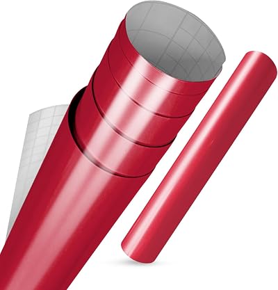 vgoltd Gloss Self-Adhesive Vinyl Wrap Dark Red 60x1000 cm Furniture Sticker
