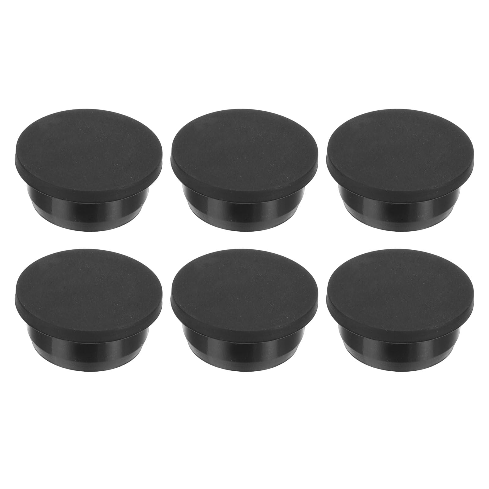 PATIKIL 32.3mm Diameter Rubber Hole Plugs, 6 Pcs Silicone Rubber Round Hole Stoppers for 31-32mm Hole, Black