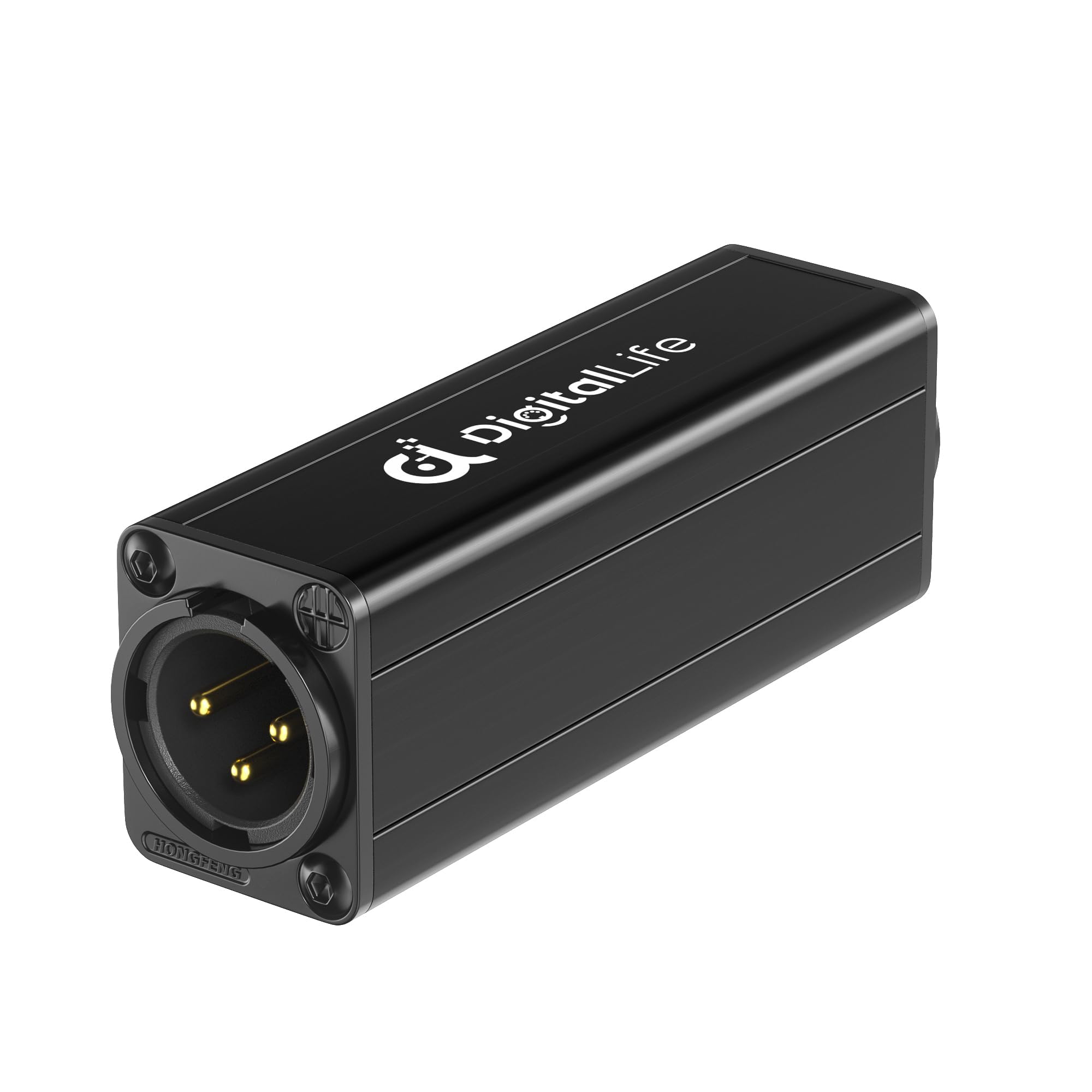 DigitalLife Single-Channel XLR Ground Loop Noise Isolator – Hum Reduction – Passive, Model XLR-A600-I, M/F (Not Compatible with P24/P48 Phantom-Powered Microphones)