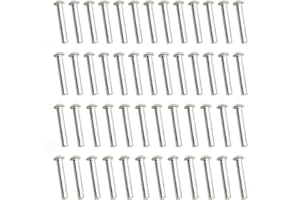 ASAMUYU 50 Pcs Aluminum Head Rivets, Half Round Rivets Solid Aluminum Rivets Fasteners Dome Head Rivets (m5x30)
