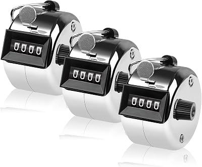 SDARMING 4-Digit Tally Counter 3 Pack Metal Hand Clicker No Battery