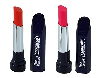 Blue Heaven Innocence Matte Lipstick,ORANGE-07 & PINK-12, 3.5gm/pc (PACK OF 2)
