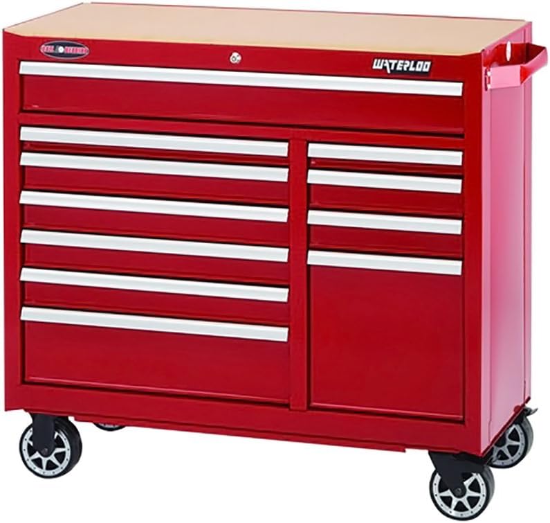 Waterloo WATWCA-4111RD Red Rolling Cabinet (Width: 41 , Depth: 18 , Height: 40-3/4) (Non-Carb Compliant)