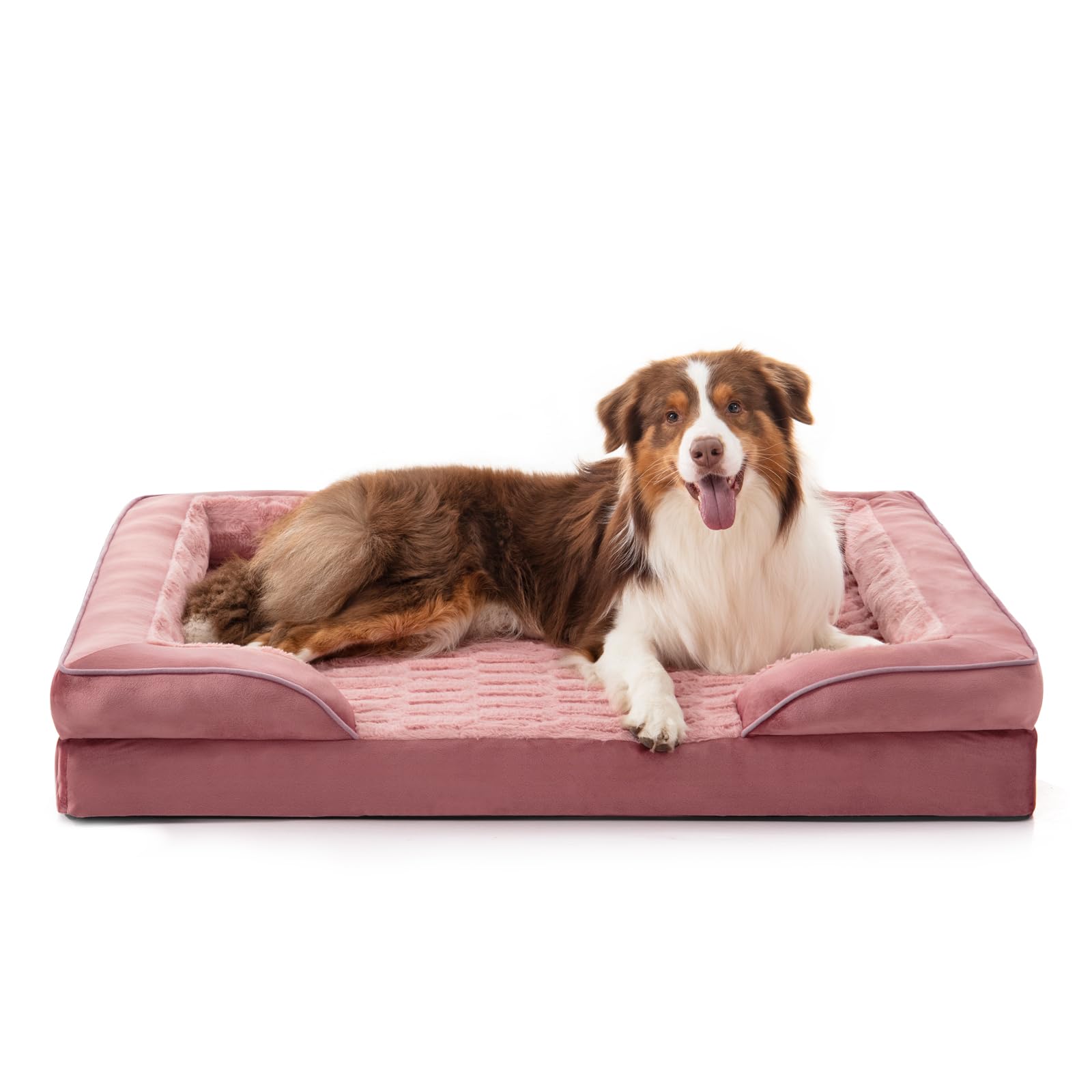 FURTIME Orthopedic Dog Beds for Large Dogs, Washable Dog Couch with Ultra Comfy Supportive Foam, High-Density Egg Crate Foam with Removable Cover, Pet Sofa Bed Waterproof, Nonskid Bottom Image