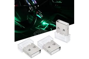 Bevinsee 3 PCS Mini USB Car Light, Universal Portable USB Atmosphere Light DC 5V Smart USB LED Car Interior Lighting kit for 