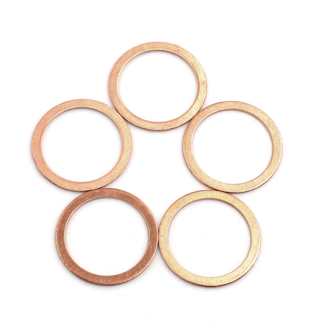X AUTOHAUX 5pcs 25 x 31 x 1mm Copper Washers Flat Sealing Gasket Rings for Car