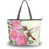 senya Red Roses And Hummingbirds Shoulder Bags Large Handle Ladies Handbag