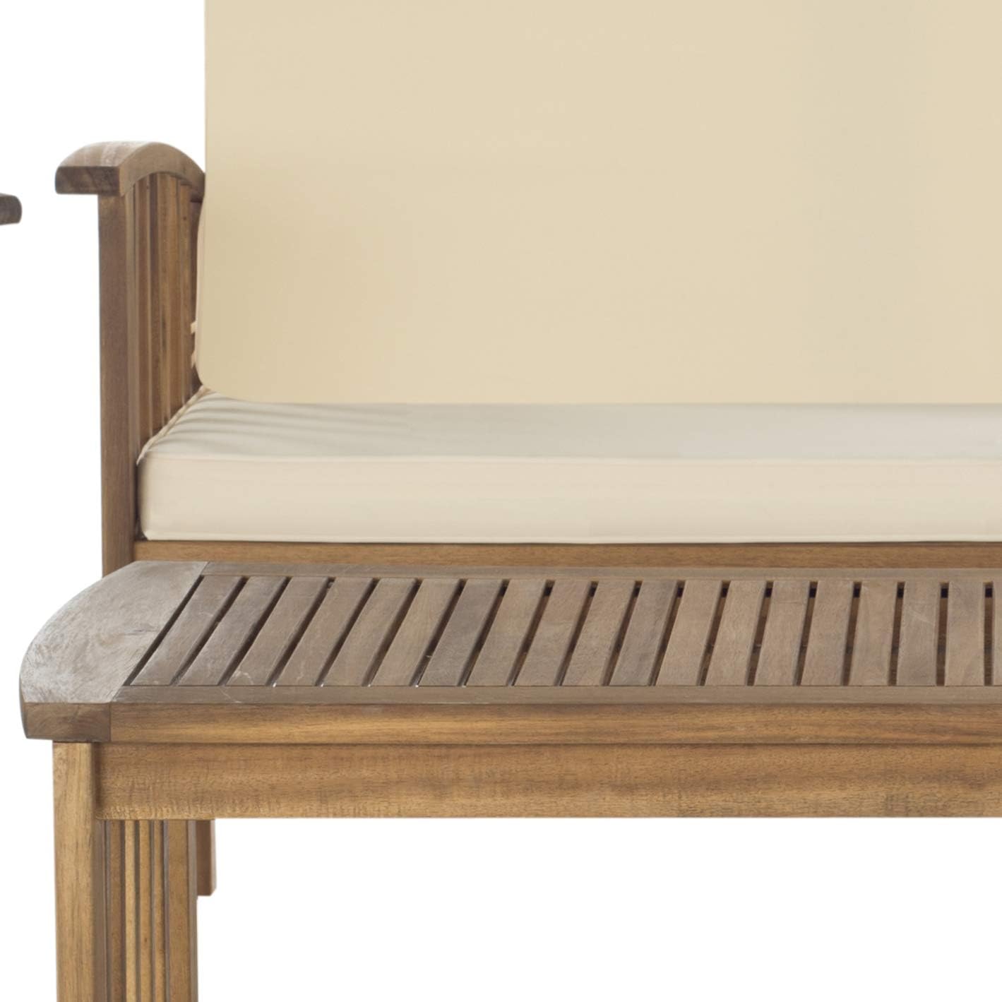 Safavieh Outdoor Collection Rocking 4 Piece Patio Set, Teak and Beige: Furniture & Decor