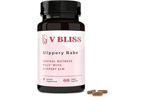 V Bliss Slippery Elm Bark, Oral Capsules | Fast-Acting Vaginal Wetness Supplement | Say Goodbye to Vaginal Dryness and Hello to Vaginal Moisture, Made in USA, 60ct