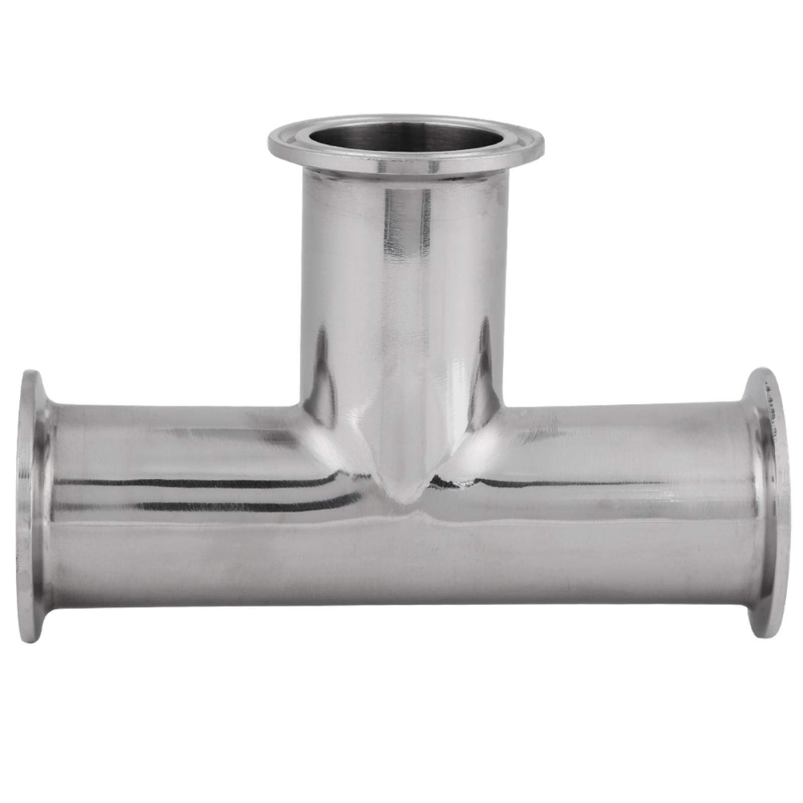EVTSCAN Latest 1 PCS clamp tee 3 Way Sanitary Fitting Standard Stainless Steel Clamp Tee 3 Way Φ38×1.5 Sanitary Ftting Accessories（1.5" Tri-Clamp, 38mm Pipe OD）