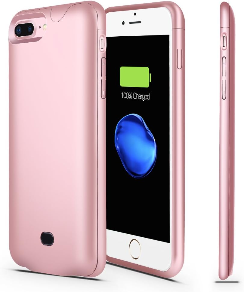 CHYING iPhone 7 Plus/8 Plus Battery Case-Support Lightning Port Headphones, 4200mAH Ultra Slim Portable Extended Charger,For iPhone 7 Plus/8 Plus/With Audio Power Juice Charging Case Pack-Rose gold