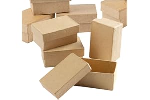Factory Direct Craft Paper Mache Rectangle Boxes Set of 24 - Papier Mache Boxes with Lids Perfect for Everyday or Holiday Crafts, Gift Boxes or Jewelry Boxes (1-1/2 x 2-1/4 Inches)