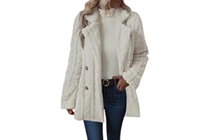2025 Winter Women's Faux Fur Warm Outwear Jackets Double Breasted Lapel Neck Coat Fuzzy Fleece Long Cardigan Tops
