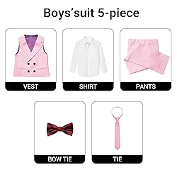 Marvelous World Boys' 5-Piece Formal Vest Suit