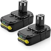 Energup 2Pack 18V 3.8A Replacement for Ryobi 18V Lithium Battery Compatible with Ryob 18Volt ONE+ Battery P104 P105 P102 P103