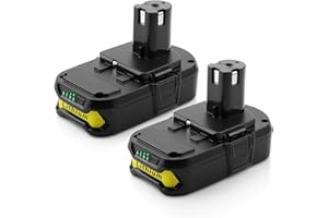 Energup 2Pack 18V 3.8A Replacement for Ryobi 18V Lithium Battery Compatible with Ryob 18Volt ONE+ Battery P104 P105 P102 P103