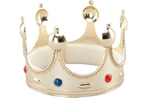 Bristol Novelty BA458 Superior Kings Crown for Fancy Dress, Gold, One Size