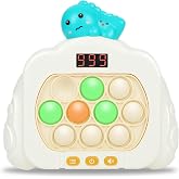 Quick Push Pop Game Fidget Toys, 12 Modes LED Screen Light Up Fast Push Bubble Game, Handheld Speed Pushing Game, Christmas Toys Gifts for 6 7 8 9 10 11 12 Years Old Kids Stocking Stuffers（Dinosaur）