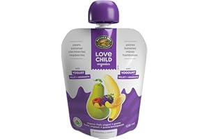 Love Child Organics Power Yo'rridge Pears, Bananas, Blackberries + Raspberries Puree, 128 ml (Pack of 12), Gluten Free, by Na