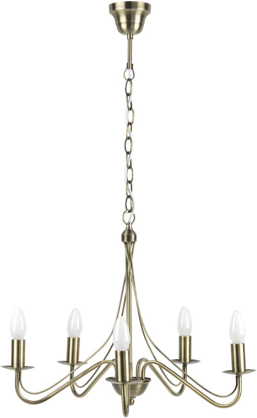 Mathias 3250649 Concerto 5L Metal Chandelier 15 W E14 Brass D55 H39 cm [Energy Class A++]