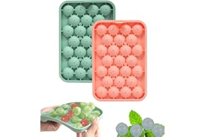 Silicone Ice Cube Tray with Lid, Sinoskye Small Round Ice Cube Mold Easy-Release for Freezer, Cocktail, Whiskey, Juice, BPA F