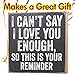 Can't Say I Love You Enough - Small Wall Decor Wooden Sign - Wooden Sign - Farmhouse Home - Great Must Haves Couples Bedroom, Romantic Quotes, Love Signs for Home, Gifts for Her