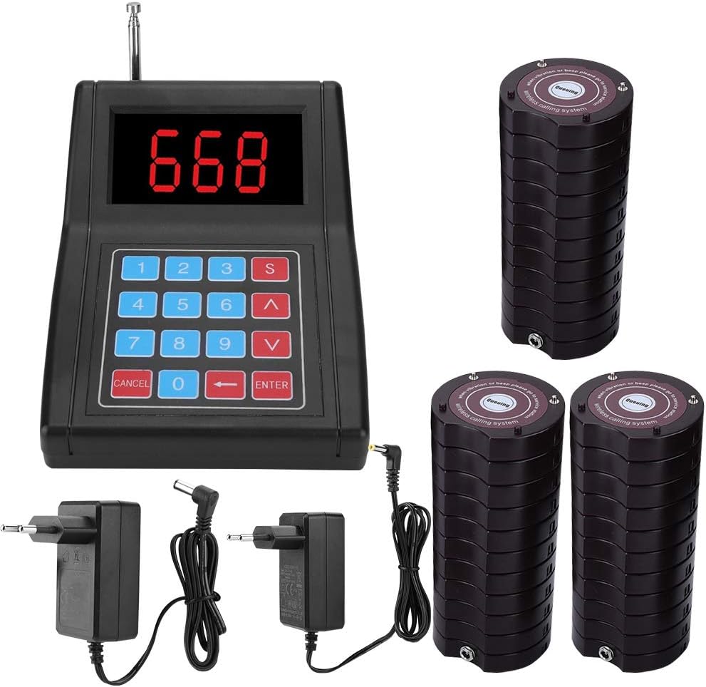 Focket Restaurant Pager System Eu Su 668 30 Empfanger Funkrufsystem Gast Kundenruf Warteschlangensystem Mit 1500 M Langer Ubertragungsreichweite Fur Cafe Krankenhaus Church Bar Wohnaccessoires Deko Mobel Wohnaccessoires