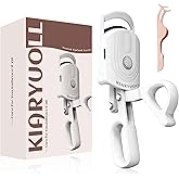 KIARYUOLL Heated Eyelash Curler - USB Rechargeable Heated Eyelash Curler (Type-C), 3 Heated Modes, Spring Design, Professional Makeup Tool (Colour White)