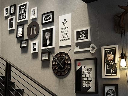 Q Z Cornice Foto Multipla Collage Muro Di Scale Cornici Multiple Industria Cornice Multifoto Per 15 Collezione Fotos Da Montare Con Orologio Romano Per Decorazione Domestica Regalo Personale Amazon It Casa E Cucina