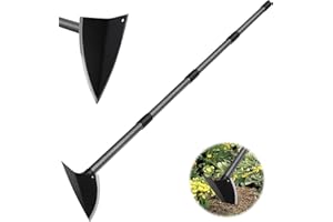 PoPoHoser Hoe Garden Tool, Triangle Hoe Gardening Weeding Tool, 60" Long Handle Heavy Duty Manual Weeder Gardening Hand Tools for Weeding, Digging, Loosening Soil