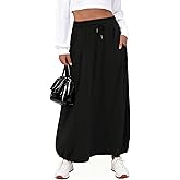 Anbech Women's Casual Maxi Skirts 2026 Spring Hight Waist Ankle Length Long Flowy Beach Skirt with Pocket