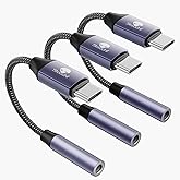 Stouchi USB C to 3.5mm Female Adapter 3Packs, Type C Headphone Audio Jack Cable Cord Hi-Fi Dongle for iPhone 16, Pixel 9 8 7 