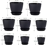 FORAGIFT 8 Pack Plant Pots Indoor 19/17.5/16.5/16/14/13/11.5/10cm Stripe Grooves view 2