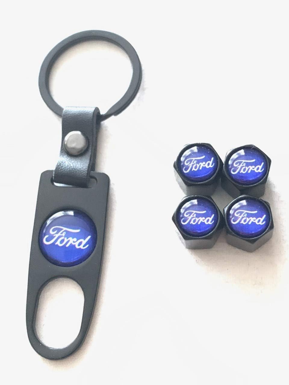 ford keychain amazon on Richbrook Ford Licensed Logo Car Wheel Valve Caps Anti Theft Ford Logo 5500 05 Tyres Rims Tsunamicompany Automotive