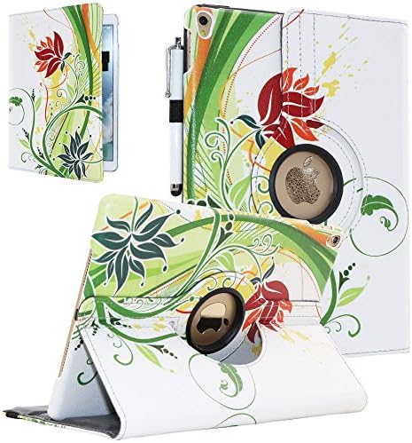 iPad Pro 10.5" Case – Samgg 360 Degree Rotating Stand Protective Cover with Auto Sleep / Wake Feature for Apple iPad Pro 10.5 Inch 2017 Release (Oriental Flower)