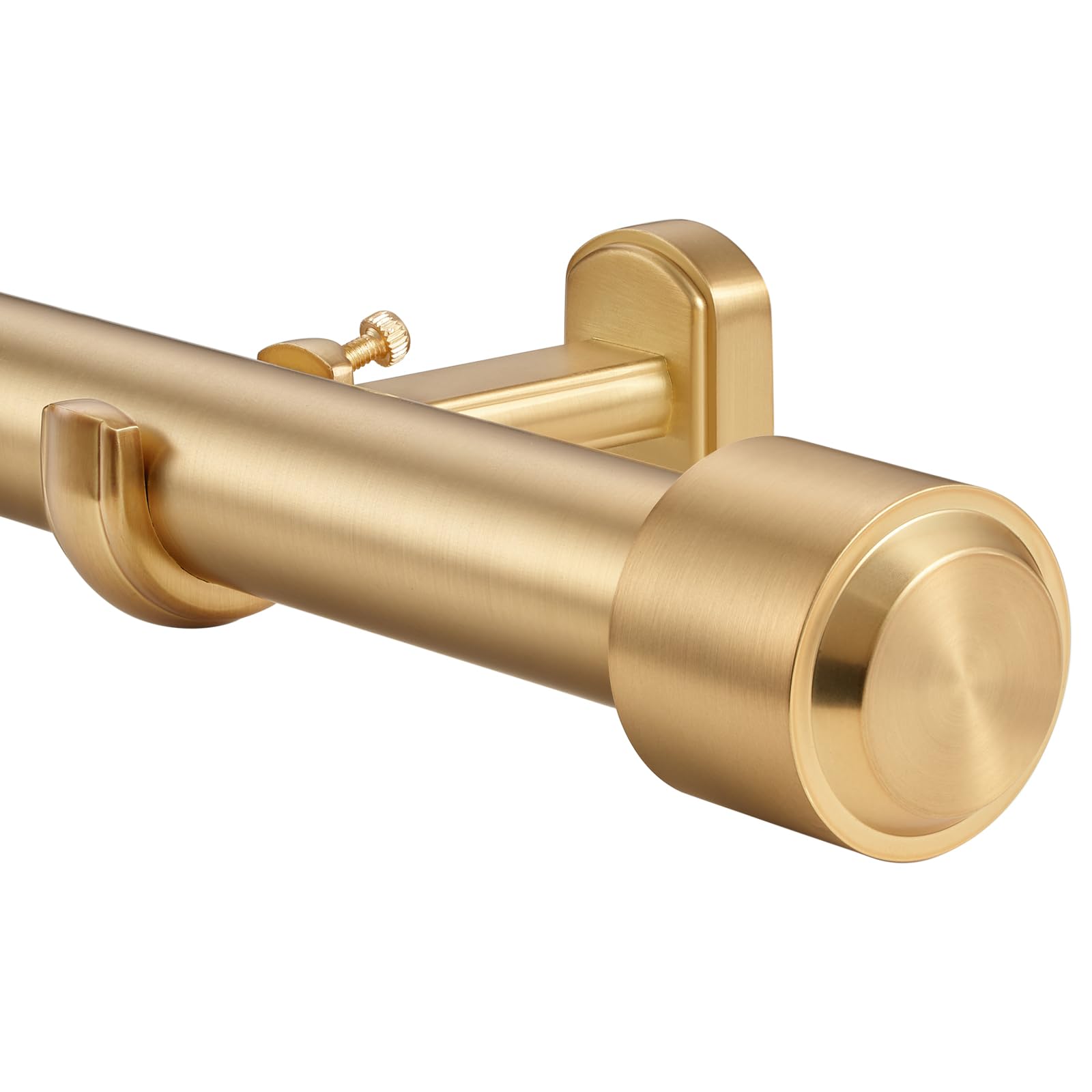 Photo 1 of ***MISSING WALL MOUNTS,  SELLING FOR PARTS AS IS FINAL SALE***Heavy Duty Curtain Rods, 1 1/8 Inch Diameter Single Curtain Rod 144-240Inch(12-20ft) Extendable Length for Large Windows with End Caps Adjustable Modern Brackets-Warm Gold***MISSING WALL MOUNTS