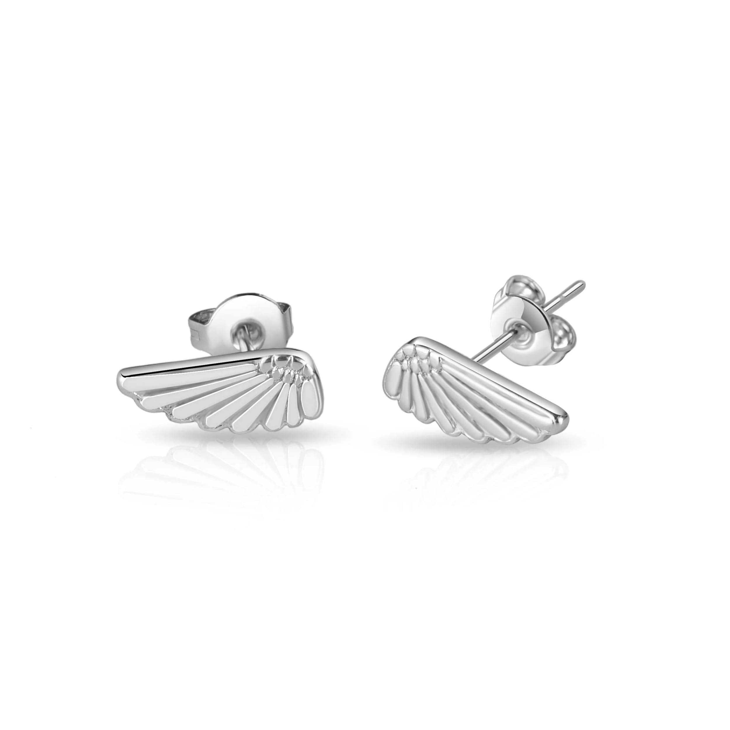 Philip Jones Silver Plated Angel Wing Earrings