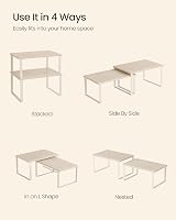 SONGMICS Spice Rack Set of 2 Expandable Shelf Organisers KCS020L01 Beige Cream view 4