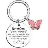 UYBEPU Grandma Keychain Grandma Birthday Gifts From Grandkids Mothers Day Christmas Gifts for Grandmas Butterfly Key Chain