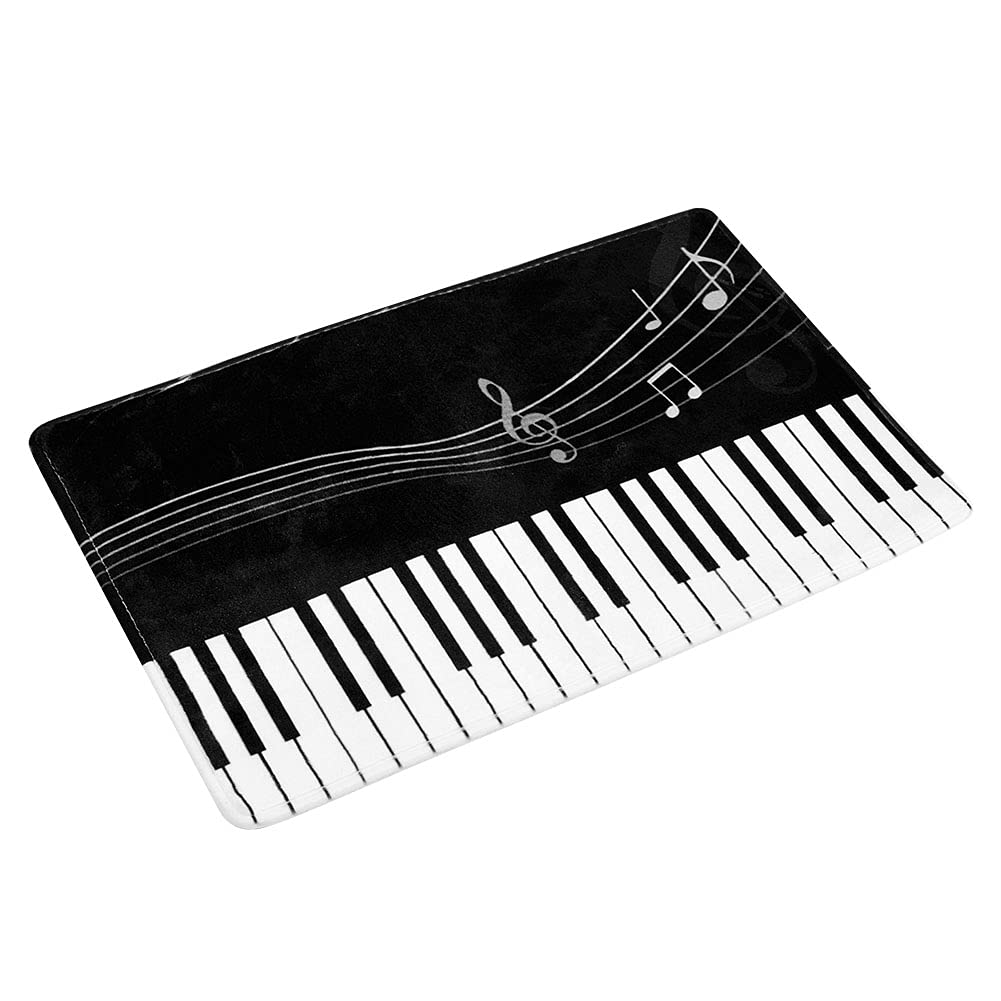 TOPINCN Musical Note Printing Non-Slip Bath Mat, 40 * 60Cm Flannel Water Absorbent Bathroom Kitchen Floor Mat Pad Doormat Bath Rug Carpet(#2)