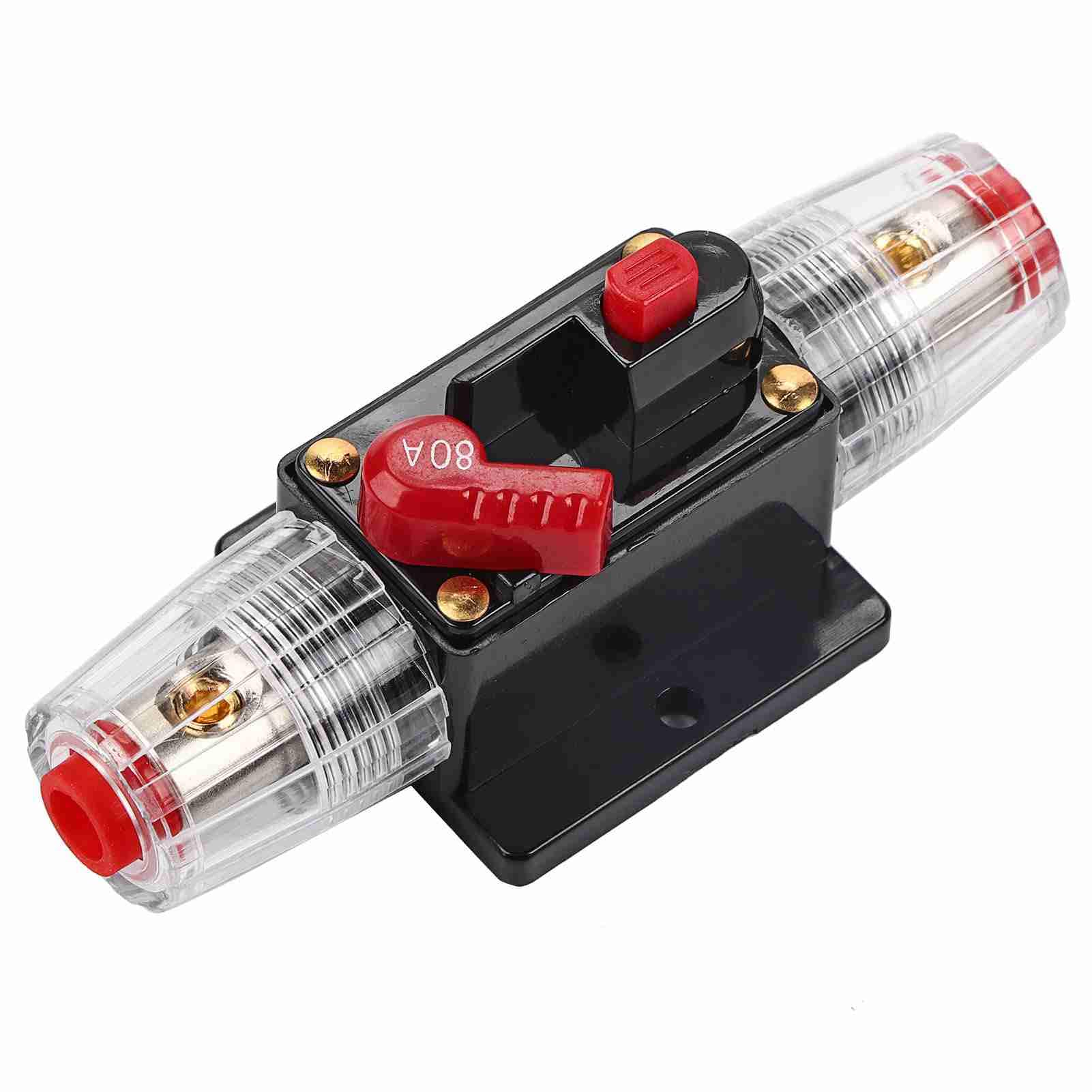 Fuseholder 50Amp -100Amp Circuit Breaker Reset Fuseholder Car Boat Holder Waterproof 12-24V New (80A)
