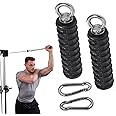 Zicolor Ergonomic Tricep Rope Handle Pulldown Attachment Fitness Cable Attachments for Gym Home, LAT Pull Down Bar for Cable Machine, Tricep Grip Arm Workout Cable Attachments