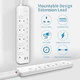 PARTH 3m Extension Lead with USB Ports Surge Protected 4 Way UK Plug view 3