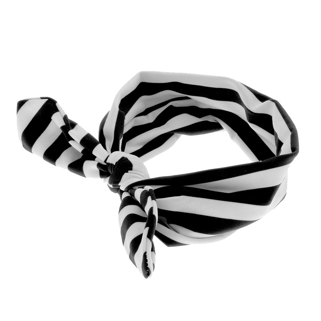 generic kid's cute bow stripe headband (black, 14.17x1.97-inch, in0256018256)