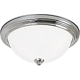 Seagull 77064-05 Two Light Flush Mount, Chrome