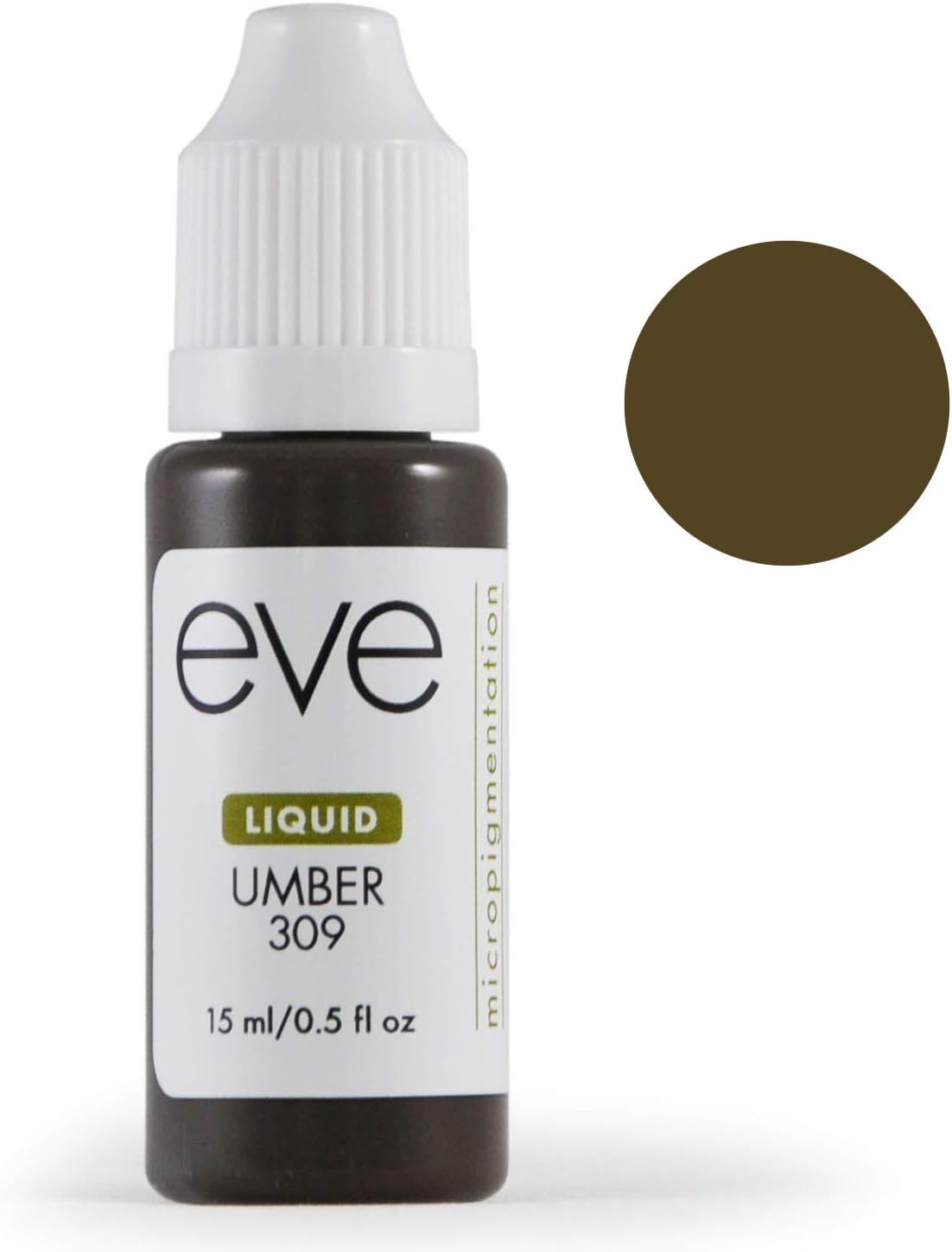 Eve Pigment Liquid - Premium Grade Permanent Makeup & Microblading Color Pigment for Eyebrow or Lip - Made in the USA with FDA approved colorants - Vibrant Color - 15ml (Umber)
