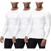 DEVOPS 3 Pack Men's Long Sleeve Compression Baselayer Workout Shirts