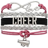 Infinity Collection - Cheerleading Bracelet - Pink - Adjustable, Premium Quality Accessories,Giftable Jewelry for Cheerleaders Coaches