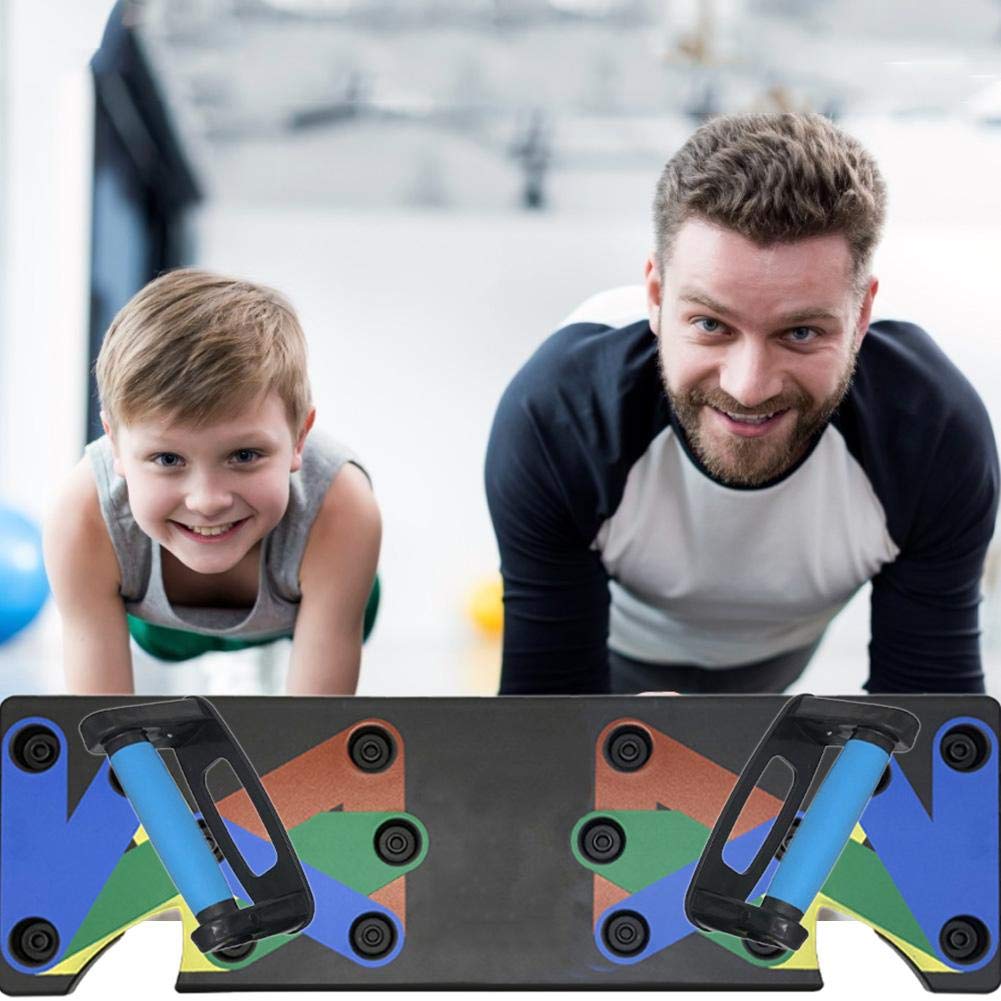 Tavola Push Up Pieghevole Multifunzione – Attrezzo Per Flessioni Con Sistema A Colori (Petto, Spalle, Tricipiti) – Portatile Per Casa E Palestra - 3
