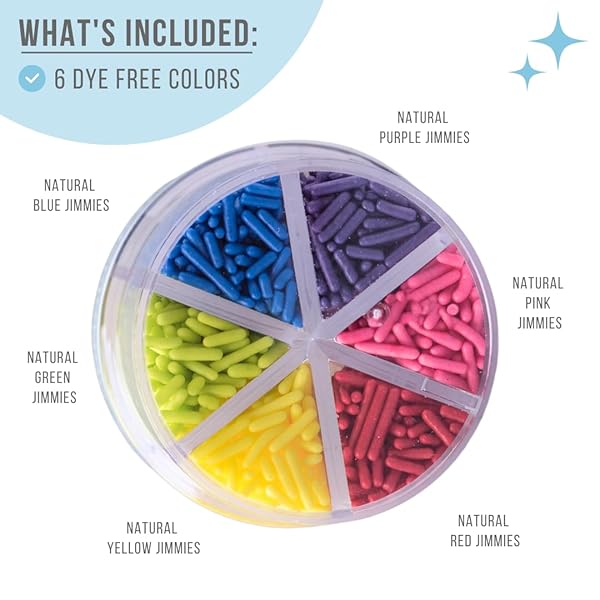SWEETS INDEED SPRINKLES 6 CELL EDIBLE SPRINKLE MIX JIMMIES PERFECT FOR CAKE DECORATIONS BAKING ICE CREAM COOKIES CUPCAKE TOPPER